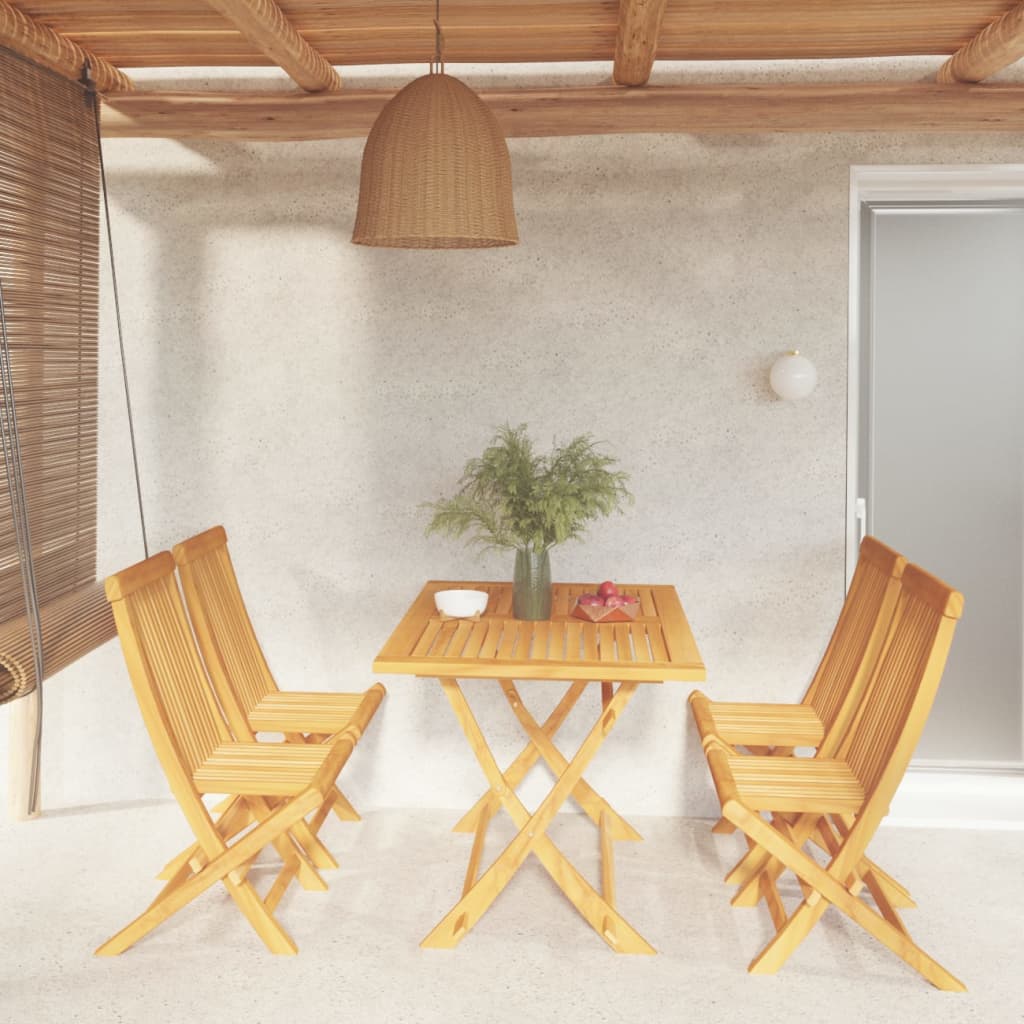 Set Mobilier Grădină, 5 Piese, Lemn Masiv De Tec