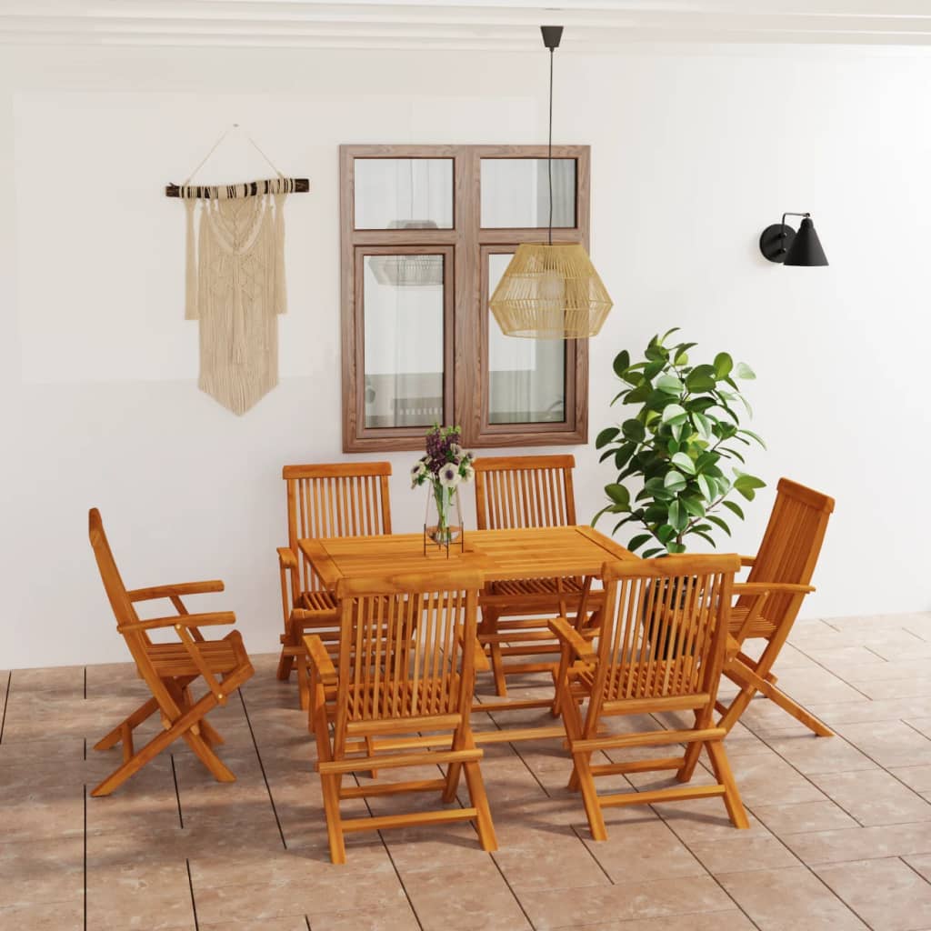 Set Mobilier Grădină, 5 Piese, Lemn Masiv De Tec