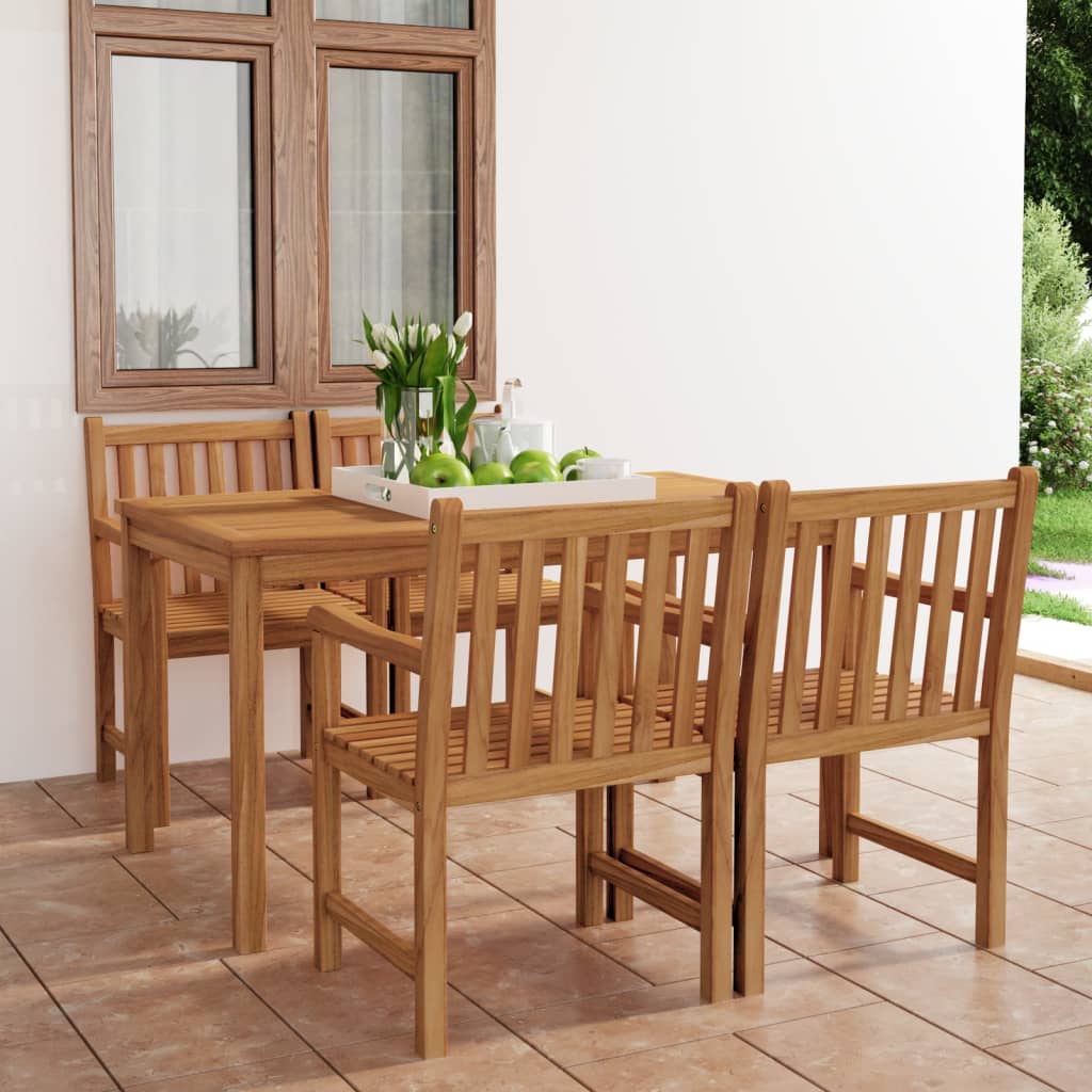 Set Mobilier Pentru Grădină, 4 Piese, Lemn Masiv De Tec