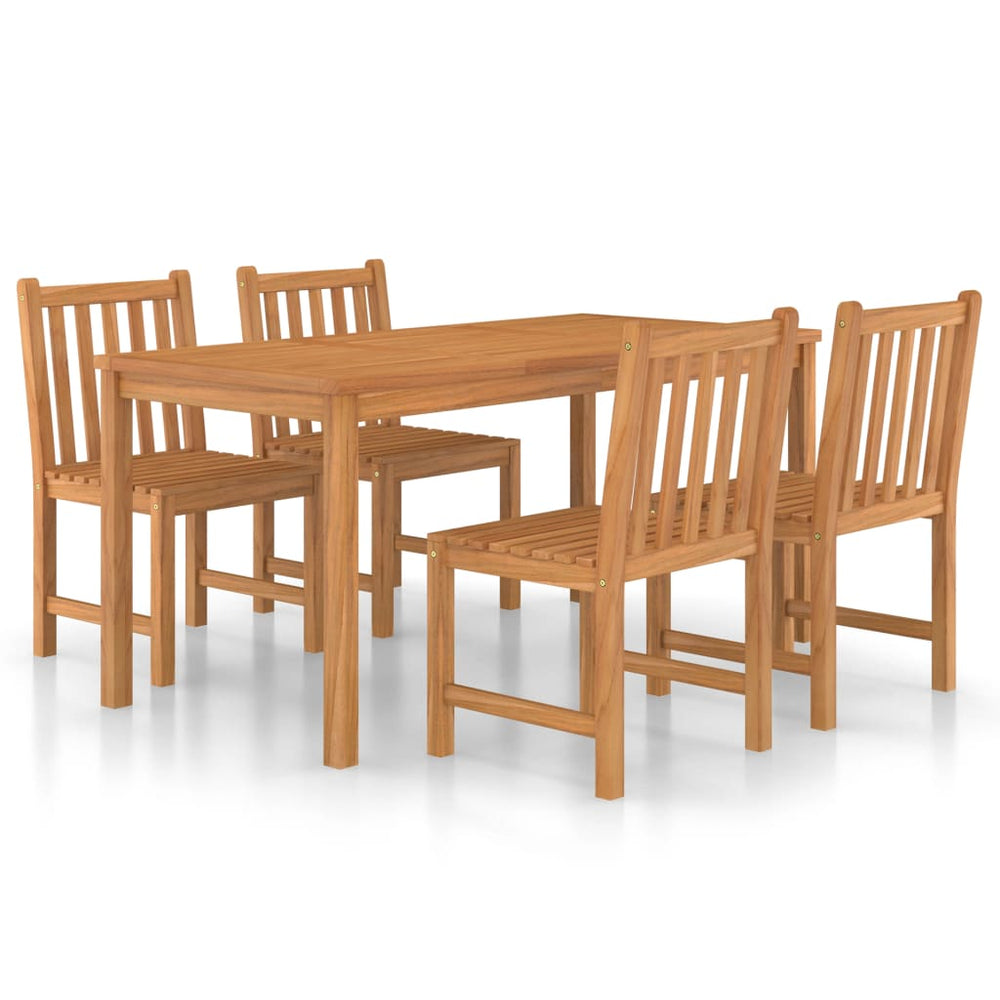 Set Mobilier Grădină, 5 Piese, Lemn Masiv De Tec