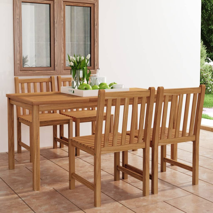 Set Mobilier Grădină, 5 Piese, Lemn Masiv De Tec