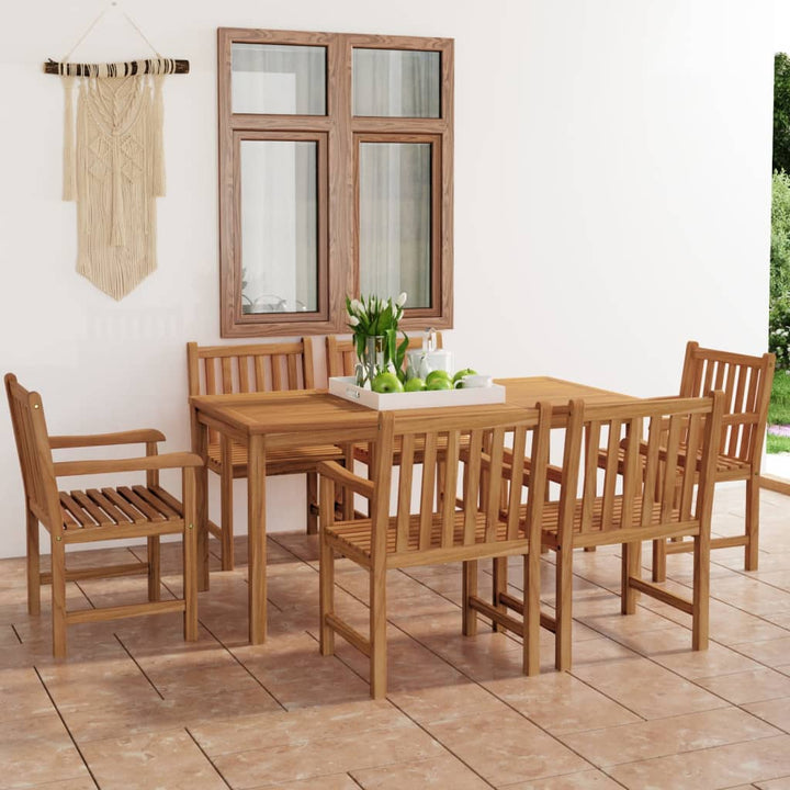 Set Mobilier Grădină, 5 Piese, Lemn Masiv De Tec