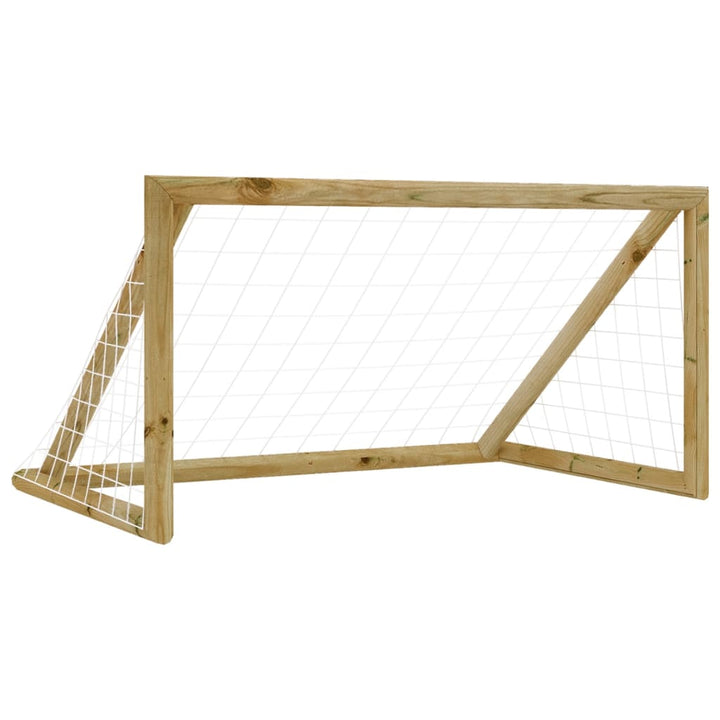 Poartă De Fotbal Cu Plasă, , Lemn De Pin Tratat
