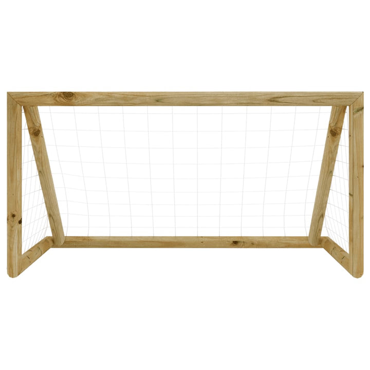 Poartă De Fotbal Cu Plasă, , Lemn De Pin Tratat