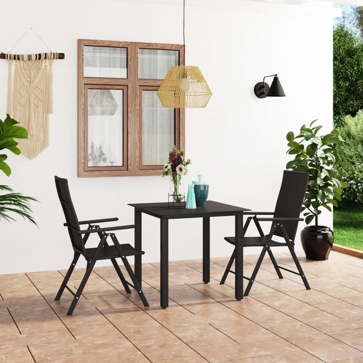 Set Mobilier De Grădină, 9 Piese, Negru