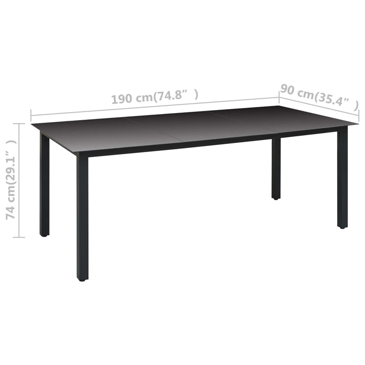 Set Mobilier De Grădină, 9 Piese, Negru