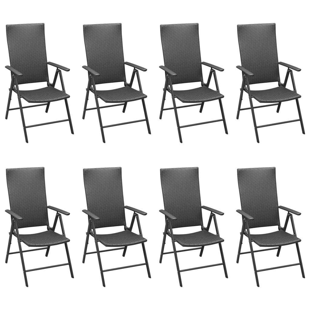 Set Mobilier De Grădină, 9 Piese, Negru