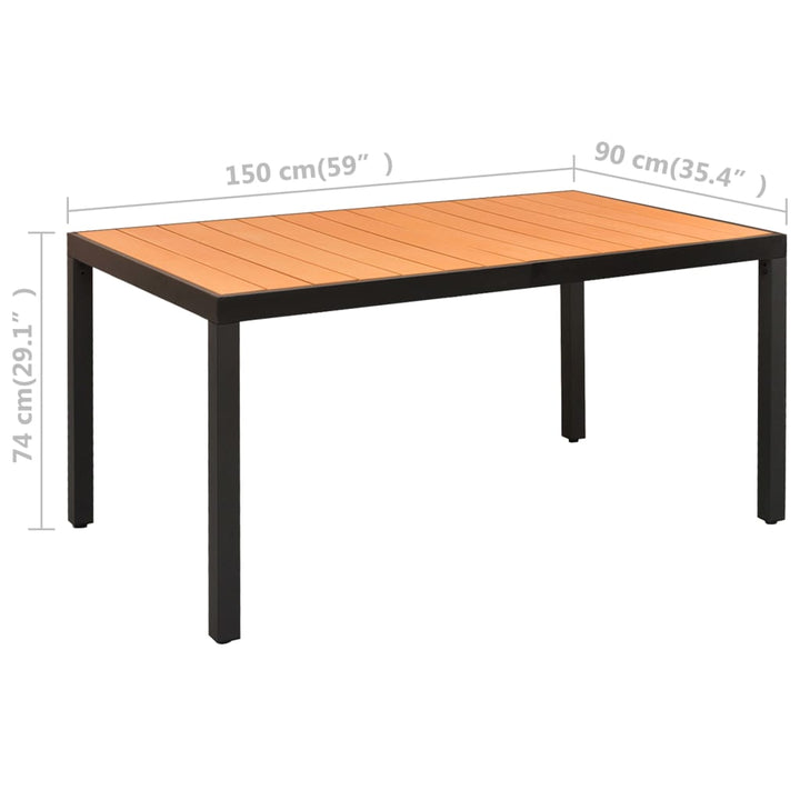 Set Mobilier De Grădină, 7 Piese, Negru Și Maro