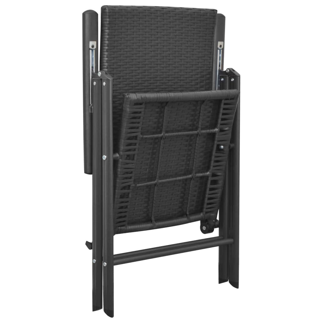 Set Mobilier De Grădină, 7 Piese, Negru Și Maro