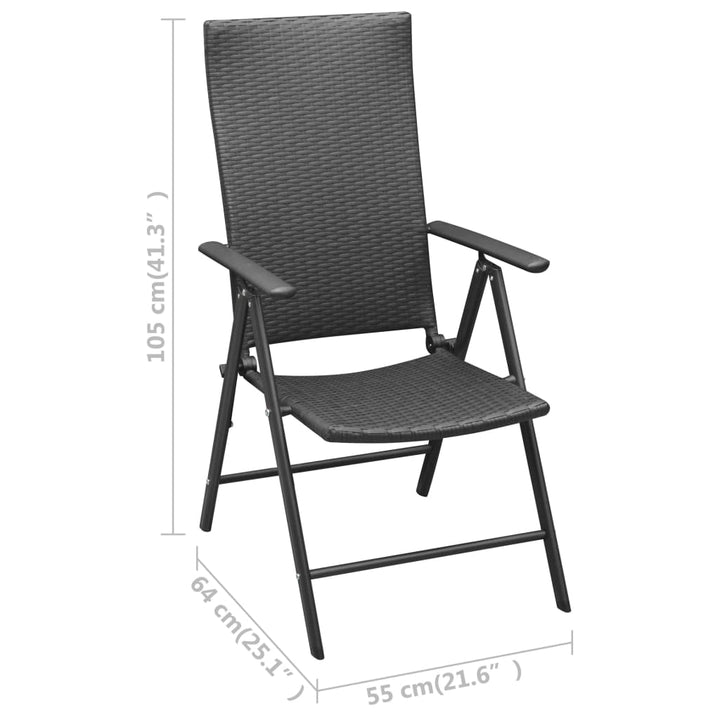 Set Mobilier De Grădină, 7 Piese, Negru Și Maro