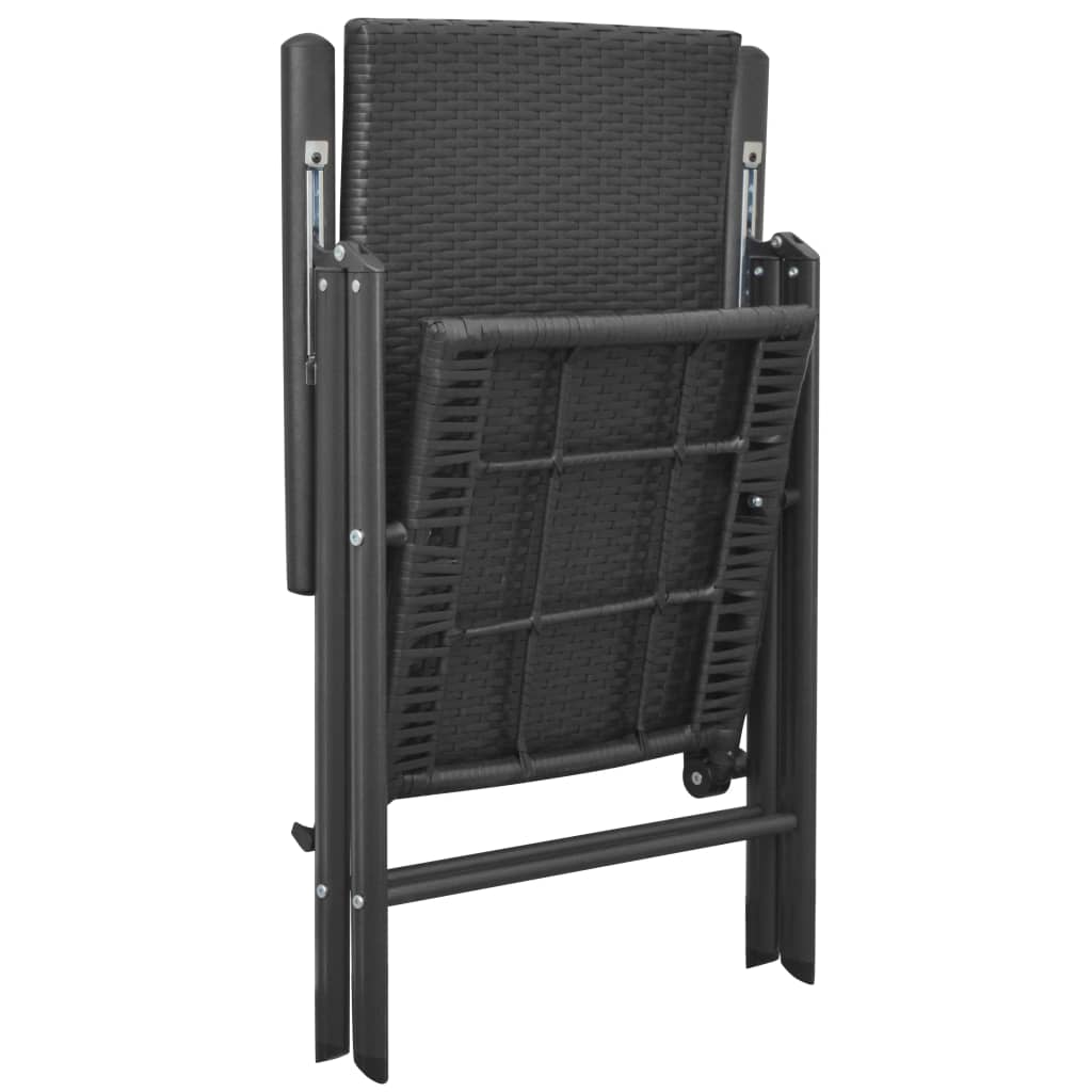 Set De Masă Pentru Grădină, 7 Piese, Negru Și Maro