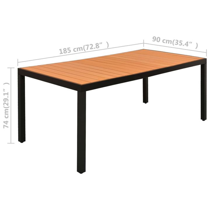 Set Mobilier De Grădină, 9 Piese, Negru Și Maro