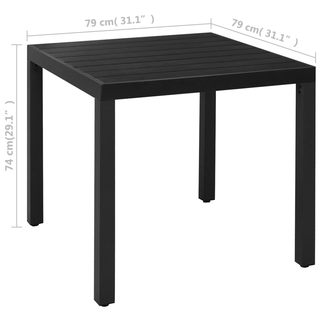 Set De Masă Pentru Grădină, 5 Piese, Negru
