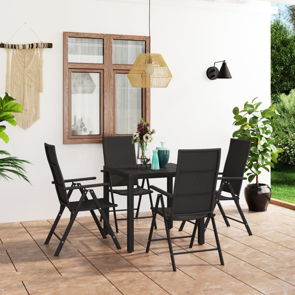 Set De Masă Pentru Grădină, 5 Piese, Negru