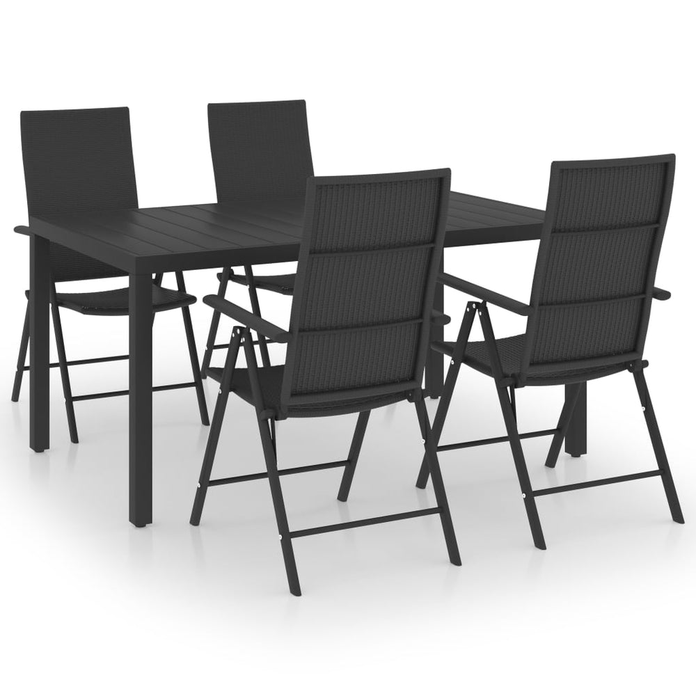Set De Masă Pentru Grădină, 5 Piese, Negru