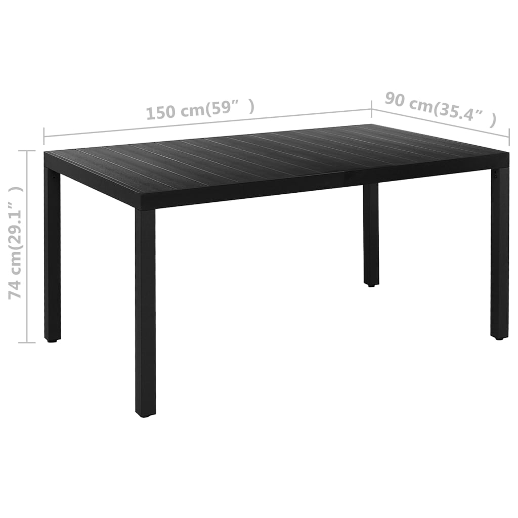 Set De Masă Pentru Grădină, 5 Piese, Negru