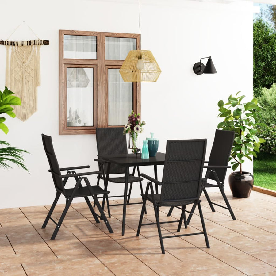 Set De Masă Pentru Grădină, 5 Piese, Negru