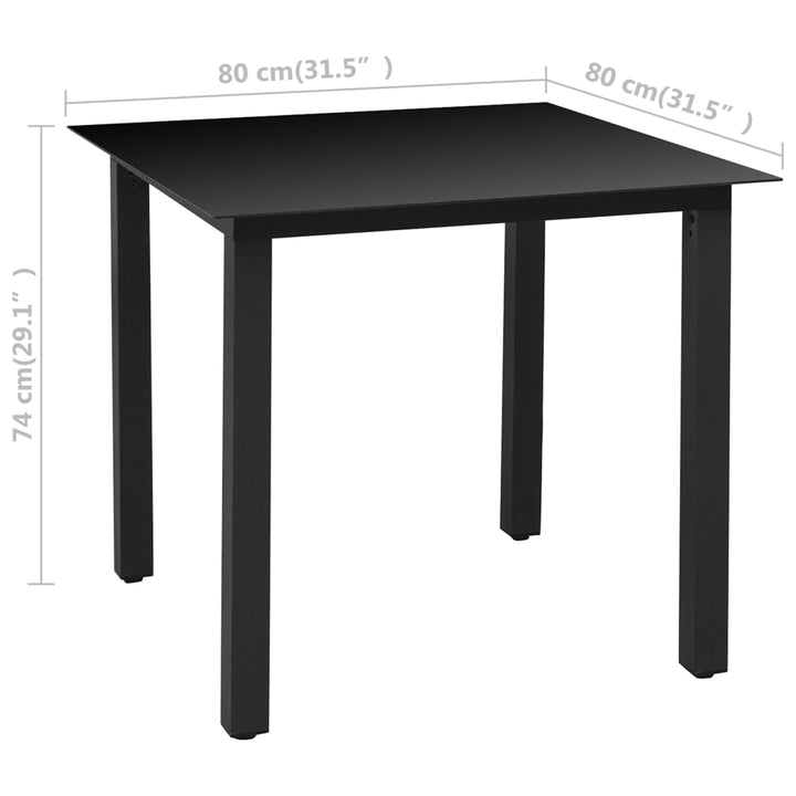Set De Masă Pentru Grădină, 3 Piese, Negru Și Maro