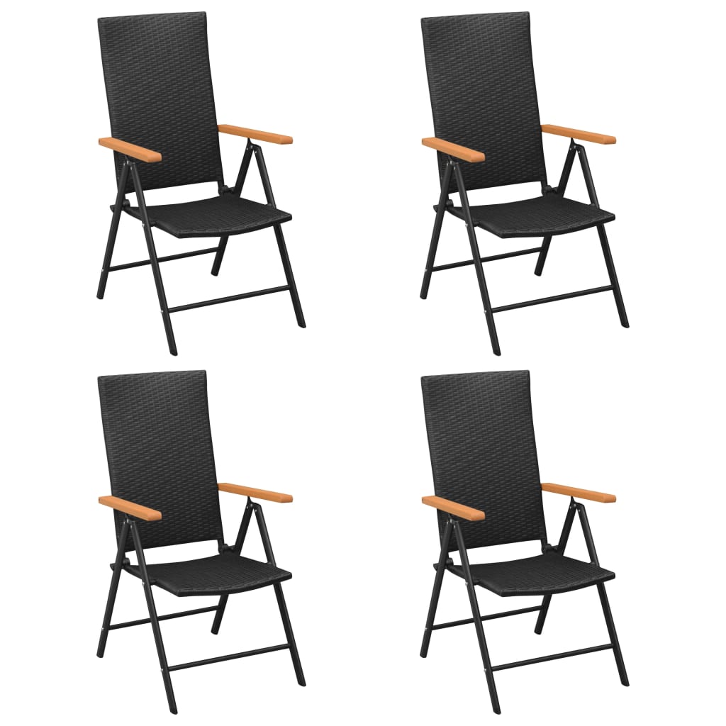 Set Mobilier De Grădină, 5 Piese, Negru Și Maro