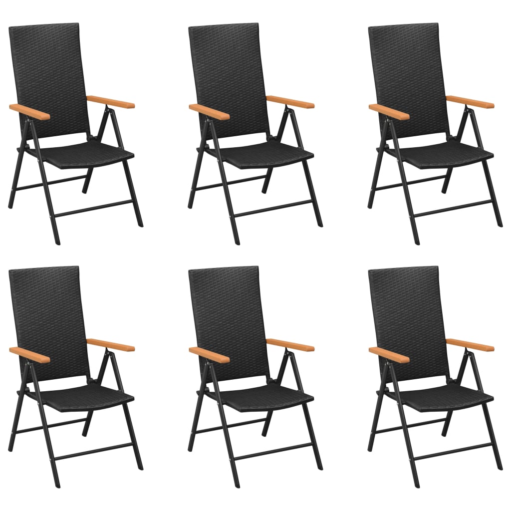 Set Mobilier De Grădină, 7 Piese, Negru Și Maro