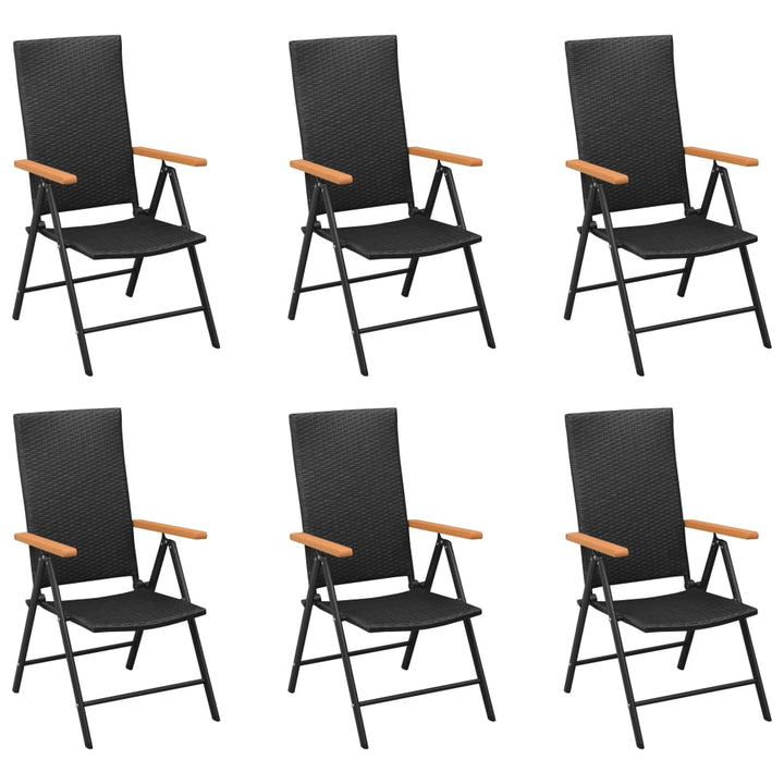 Set Mobilier De Grădină, 7 Piese, Negru Și Maro