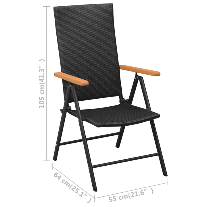 Set Mobilier De Grădină, 7 Piese, Negru Și Maro