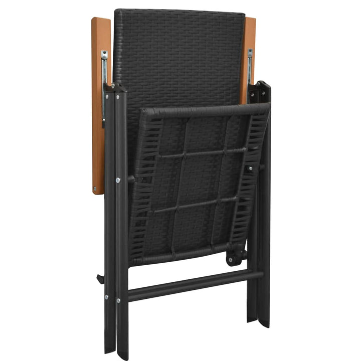 Set Mobilier De Grădină, 7 Piese, Negru Și Maro