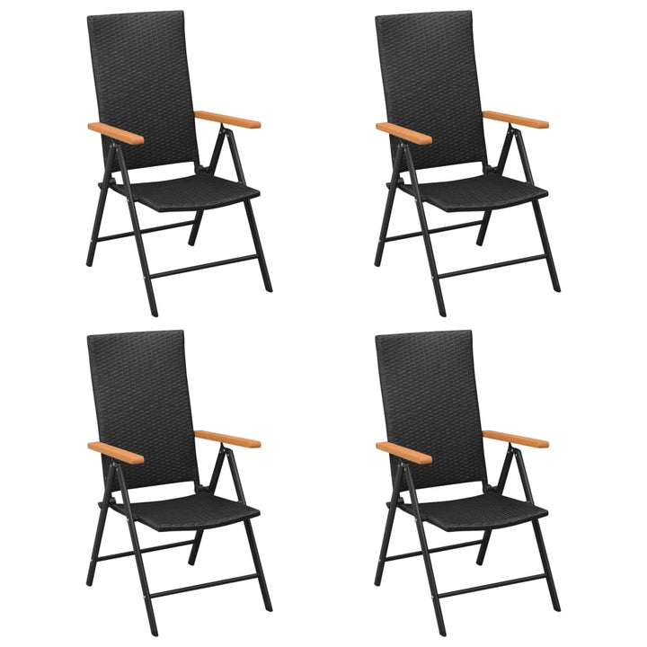 Set De Masă Pentru Grădină, 5 Piese, Negru Și Maro