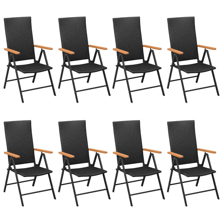 Set Mobilier De Grădină, 9 Piese, Negru Și Maro