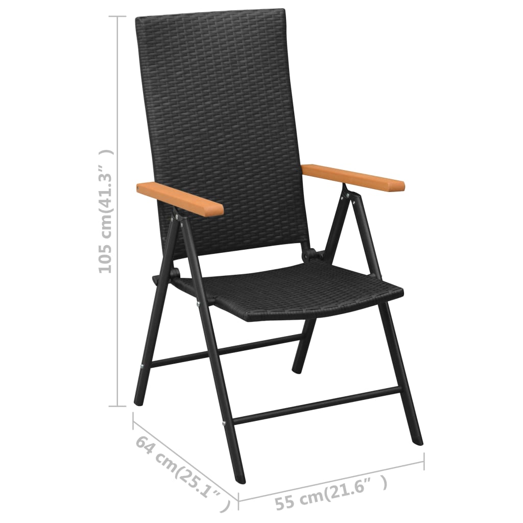 Set Mobilier De Grădină, 3 Piese, Negru Și Maro