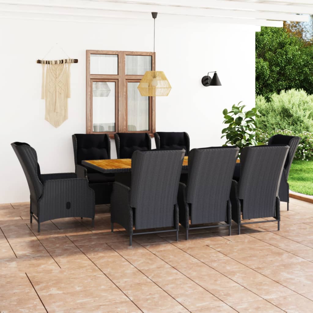 Set Mobilier Exterior Cu Perne, 7 Piese, Gri Închis, Poliratan