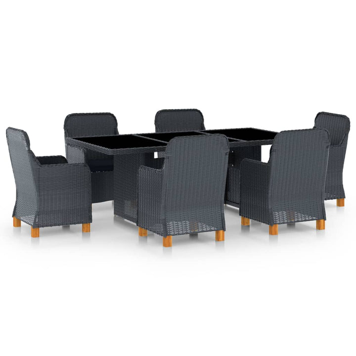 Set Mobilier De Exterior Cu Perne,7 Piese,Gri Deschis,Poliratan