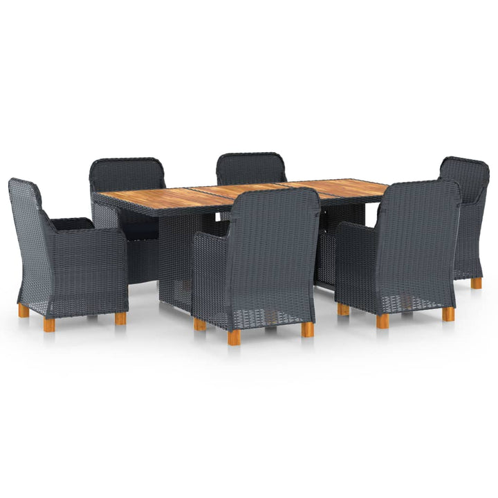 Set Mobilier De Exterior Cu Perne,7 Piese,Gri Deschis,Poliratan
