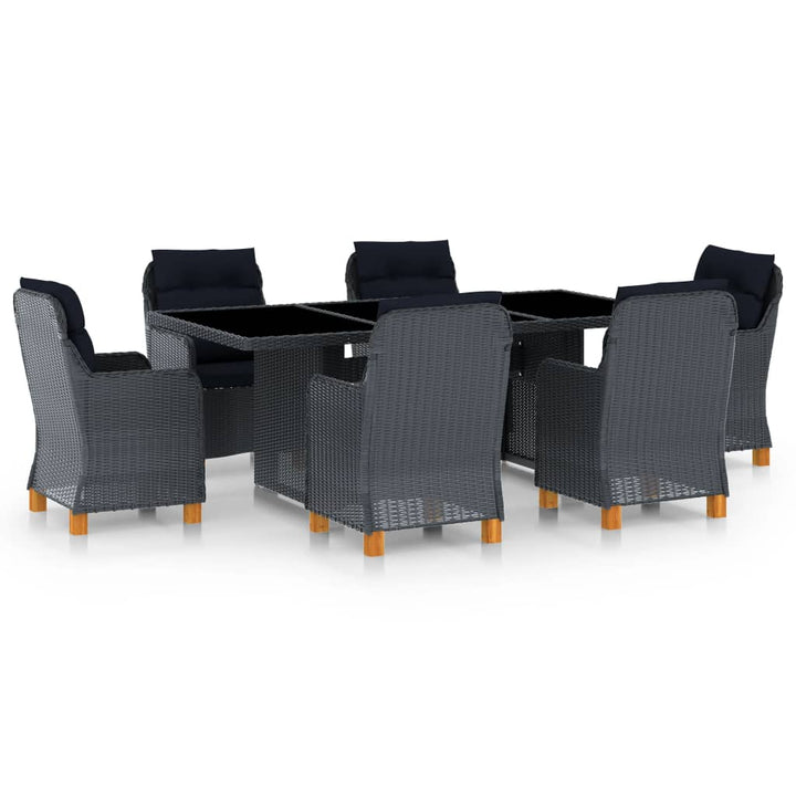 Set Mobilier De Exterior Cu Perne,7 Piese,Gri Deschis,Poliratan
