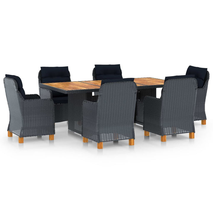 Set Mobilier De Exterior Cu Perne,7 Piese,Gri Deschis,Poliratan