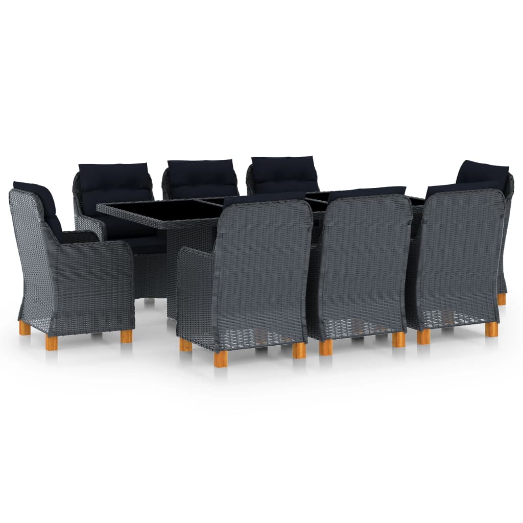 Set Mobilier De Exterior Cu Perne,7 Piese,Gri Deschis,Poliratan