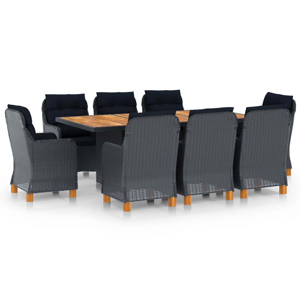 Set Mobilier De Exterior Cu Perne,7 Piese,Gri Deschis,Poliratan