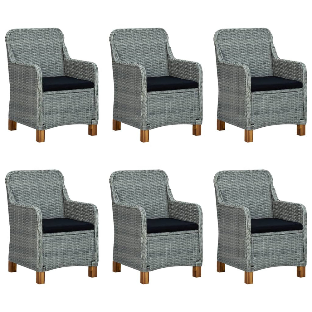 Set Mobilier De Exterior Cu Perne,7 Piese,Gri Deschis,Poliratan