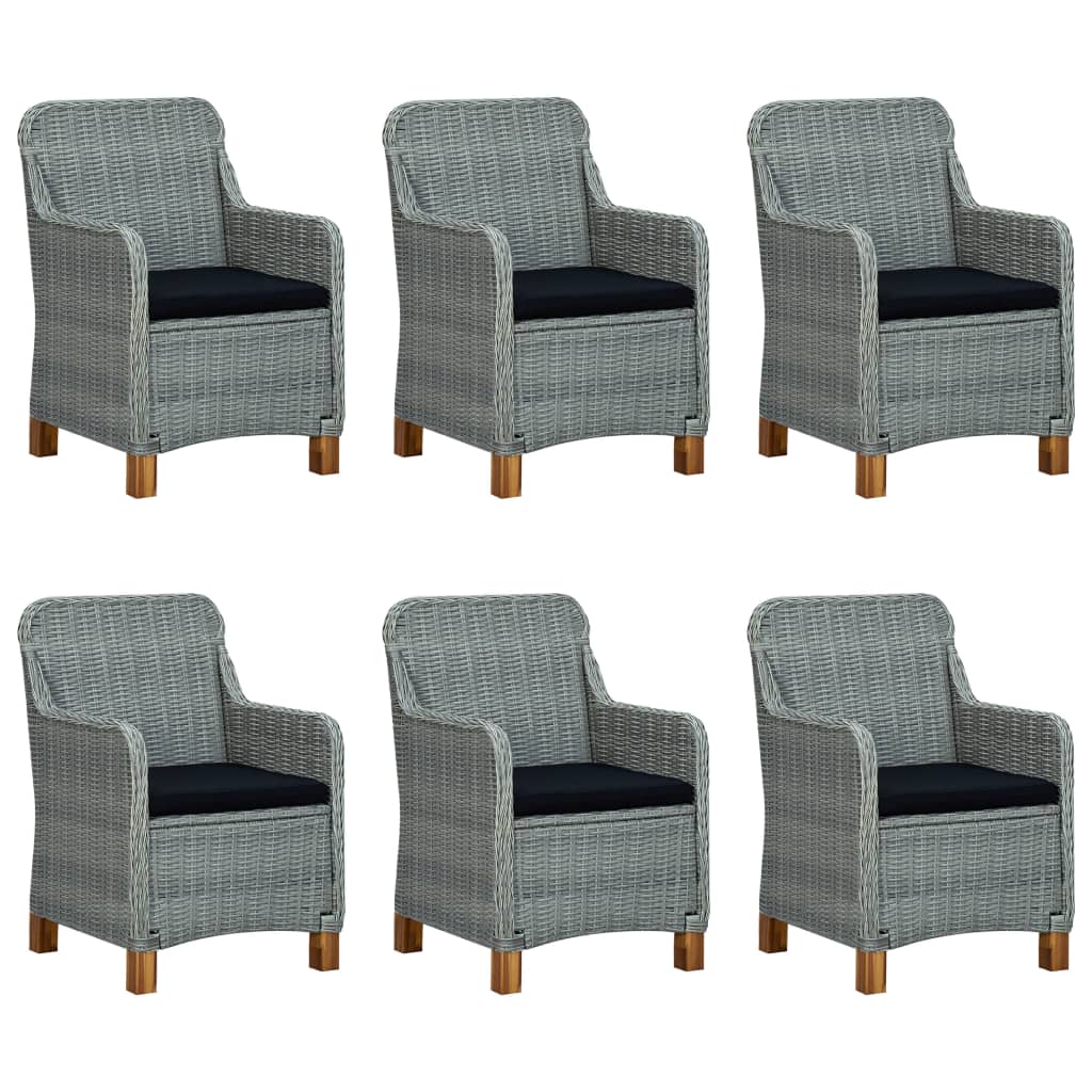 Set Mobilier De Exterior Cu Perne,7 Piese,Gri Deschis,Poliratan