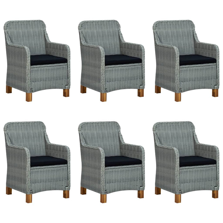 Set Mobilier De Exterior Cu Perne,7 Piese,Gri Deschis,Poliratan