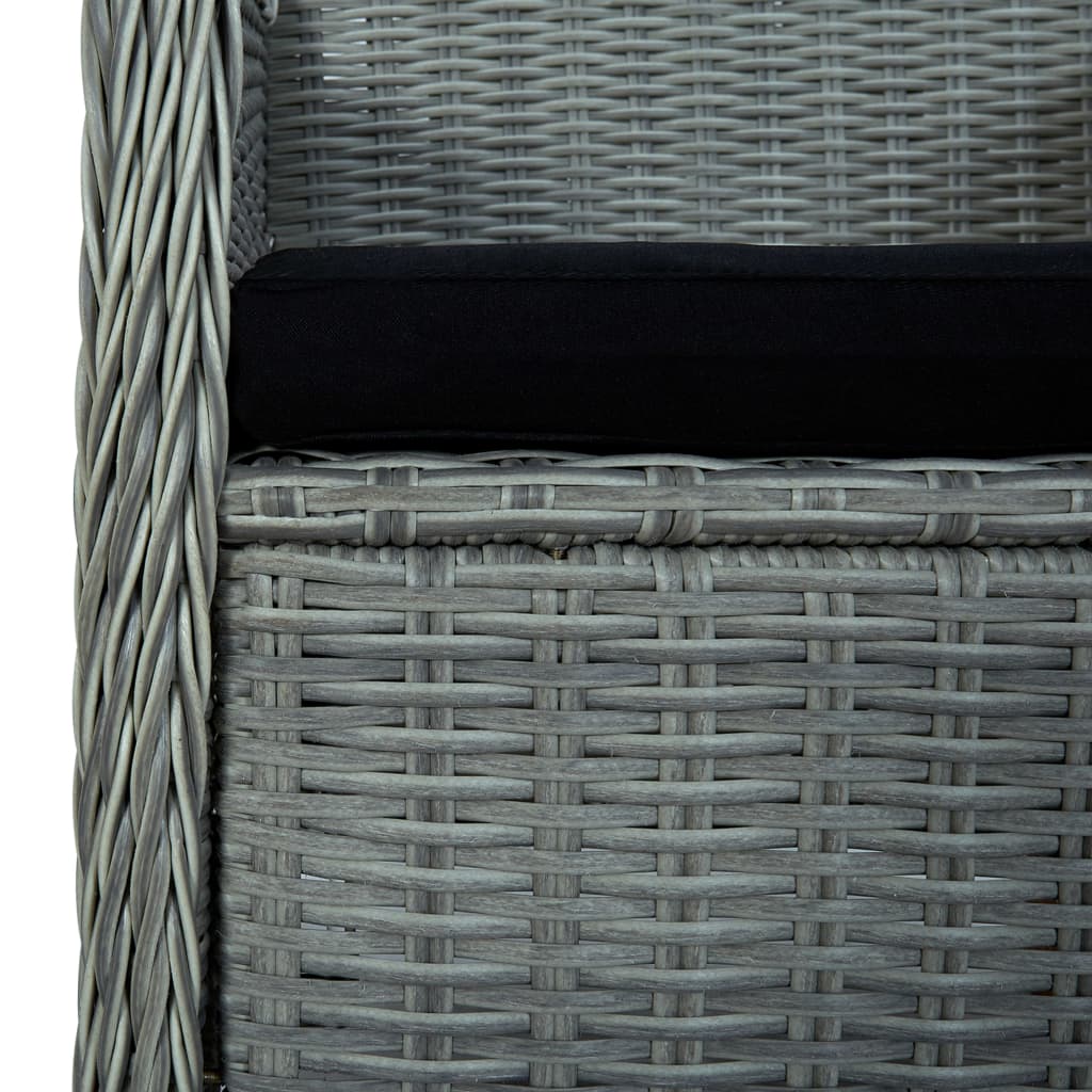 Set Mobilier De Exterior Cu Perne,7 Piese,Gri Deschis,Poliratan