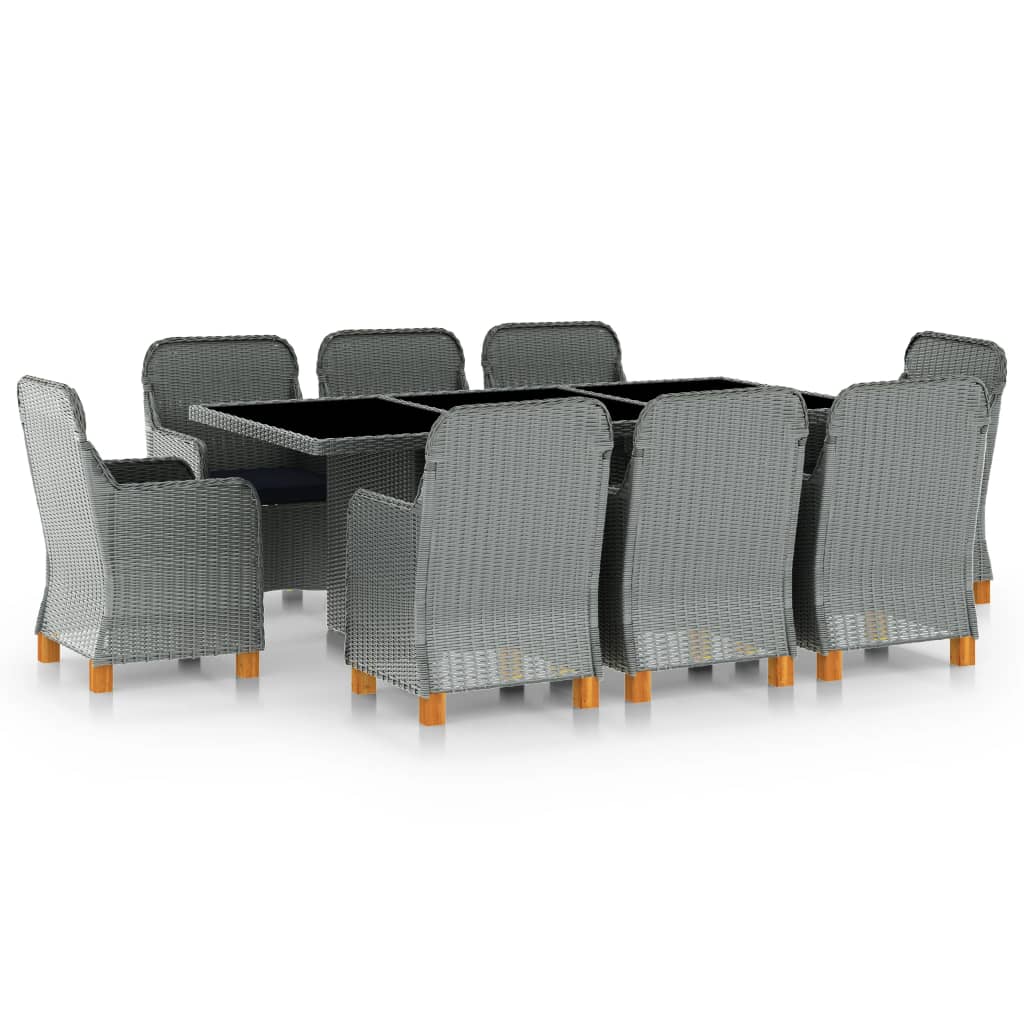 Set Mobilier De Exterior Cu Perne,7 Piese,Gri Deschis,Poliratan