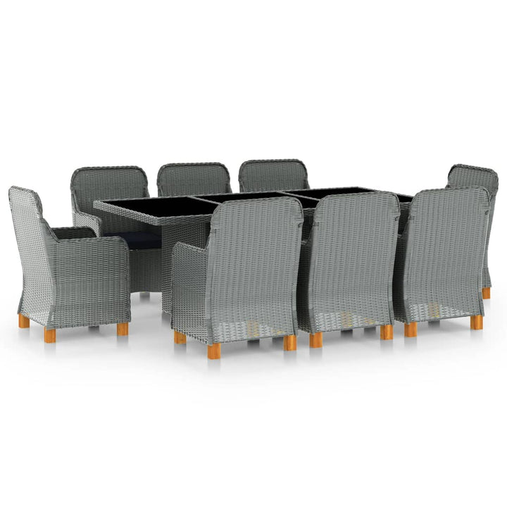 Set Mobilier De Exterior Cu Perne,7 Piese,Gri Deschis,Poliratan