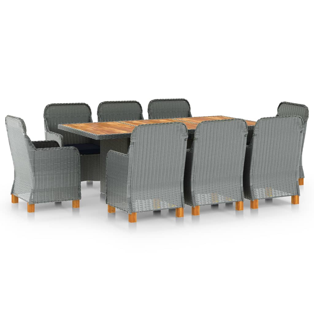 Set Mobilier De Exterior Cu Perne,7 Piese,Gri Deschis,Poliratan