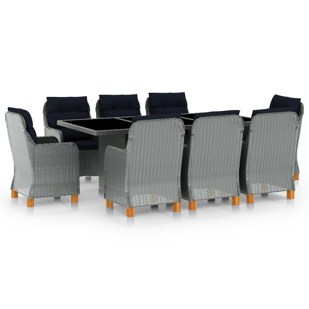Set Mobilier De Exterior Cu Perne,7 Piese,Gri Deschis,Poliratan