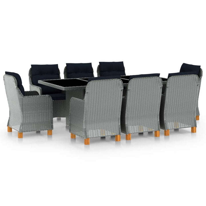 Set Mobilier De Exterior Cu Perne,7 Piese,Gri Deschis,Poliratan