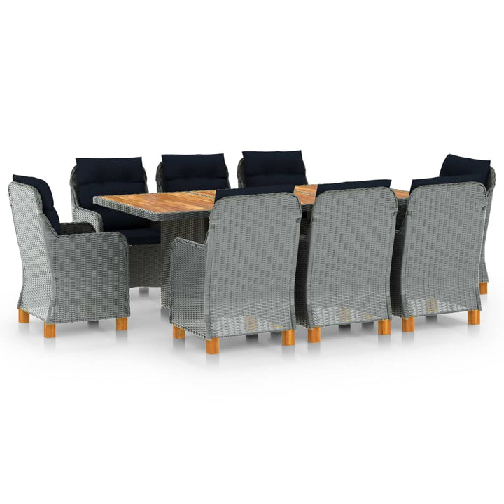 Set Mobilier De Exterior Cu Perne,7 Piese,Gri Deschis,Poliratan