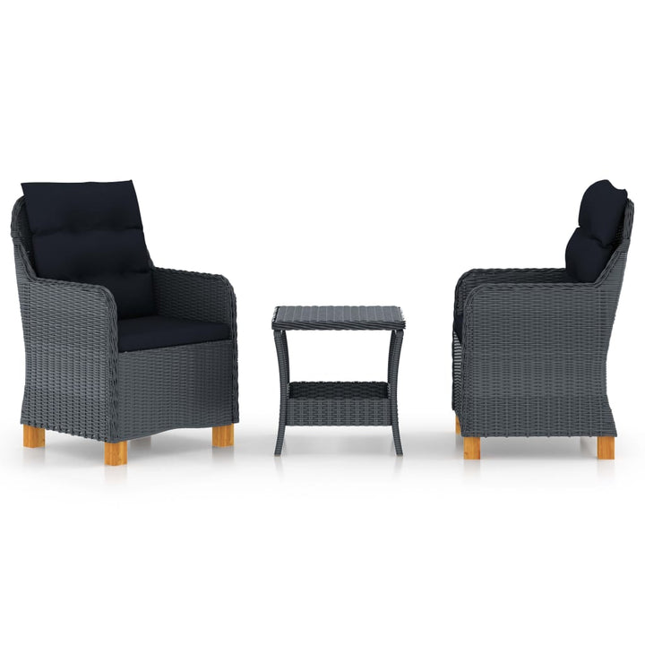 Vixl Set Mobilier Grădină, Cu Perne, 3 Piese, , Poliratan