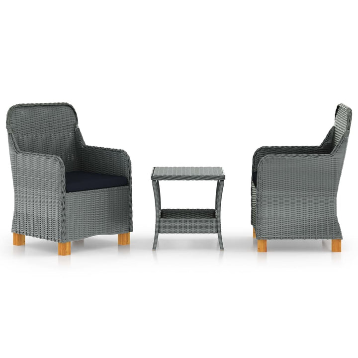 Vixl Set Mobilier Grădină, Cu Perne, 3 Piese, , Poliratan