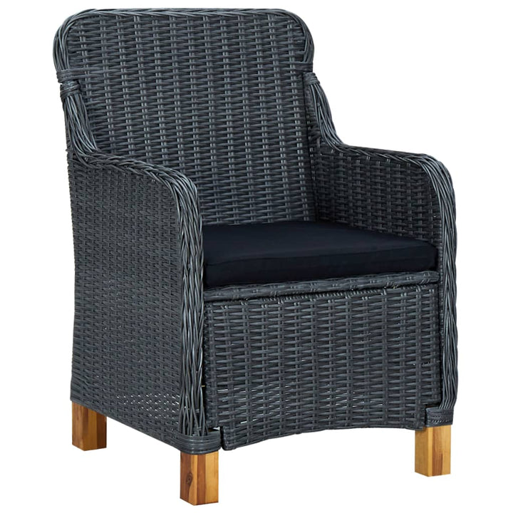 Set Mobilier Exterior Cu Perne, 9 Piese, Gri Închis, Poliratan